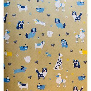 Hallmark Wrapping Paper Christmas Hanukkah Dogs Beige Reversible 35 sq ft Roll